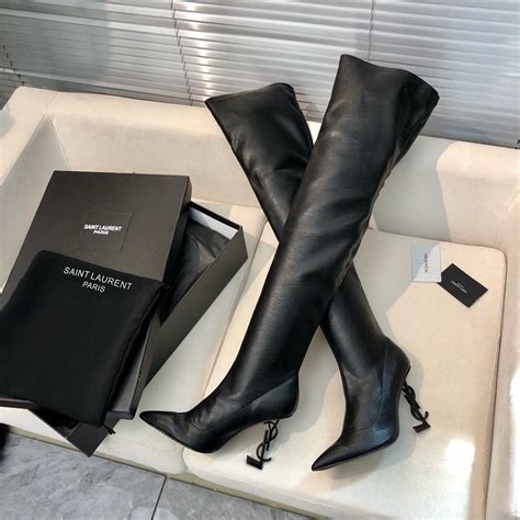 ysl biots|YSL thigh high boots.